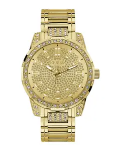 GUESS Men Embellished Dial Stainless Steel Bracelet Style Straps Analogue Watch U1339G2M