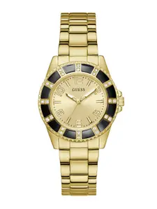 GUESS Women Textured Dial & Stainless Steel Straps Analogue Watch U1391L2M