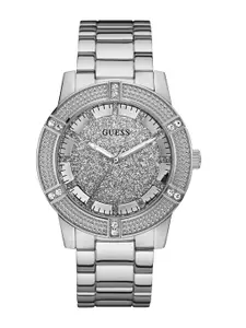 GUESS Women Embellished Dial & Stainless Steel Straps Analogue Watch U1347L1M