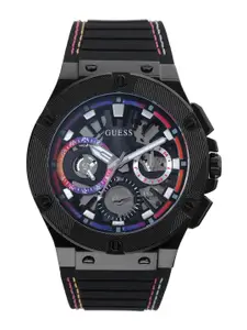 GUESS Men Textured Dial & Silicon Straps Digital Watch GW0487G3