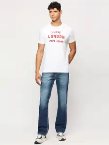 Pepe Jeans Typography Printed Pure Cotton Slim Fit T-shirt