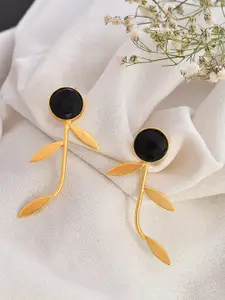 Silvermerc Designs Gold Plated Floral Shaped Drop Earrings