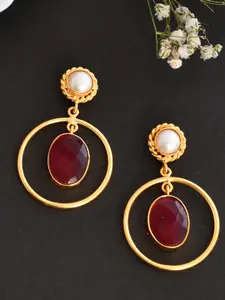 Silvermerc Designs Gold Plated Contemporary Shaped Drop Earrings