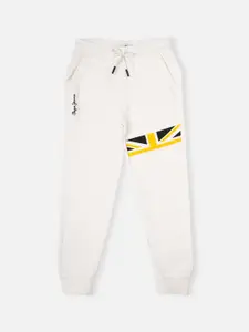 Pepe Jeans Boys Geometric Printed Mid-Rise Cotton Jogger