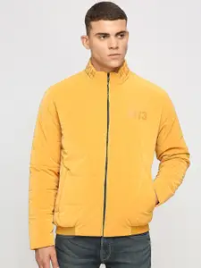 Pepe Jeans Typography Printed Mock Collar Bomber Jacket