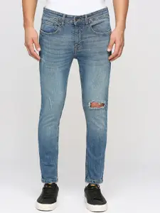 Pepe Jeans Men Skinny Fit Mildly Distressed Heavy Fade Whiskers Stretchable Jeans