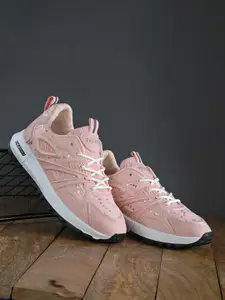 The Roadster Lifestyle Co. Women Pink & White Lace-Up Running Shoes
