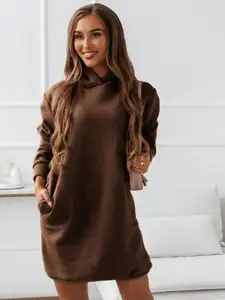 StyleCast Brown Longline Pullover Sweatshirt