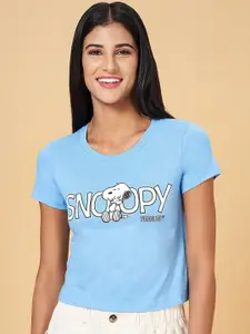 Honey by Pantaloons Snoopy Printed Slim Fit Cotton T-shirt