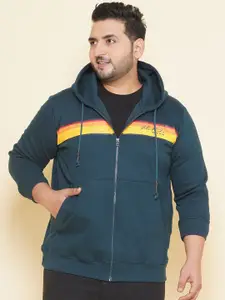 John Pride Plus Size Hooded Fleece Front Open Sweatshirt