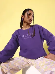 Difference of Opinion Embroidered Oversized Fleece Sweatshirt