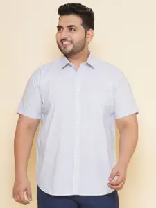 John Pride Plus Size Opaque Checked Cotton Casual Shirt