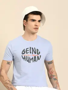 Being Human Men Brand Logo Print Pure Cotton T-shirt