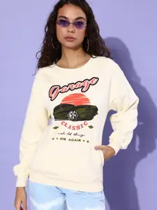 DILLINGER Women Graphic Printed Oversized Sweatshirt