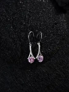 Clara 925 Sterling Silver Rhodium-Plated Contemporary Drop Earring