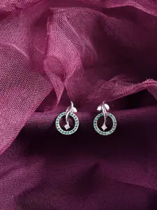 Clara 925 Sterling Silver Rhodium-Plated Contemporary Studs Earrings
