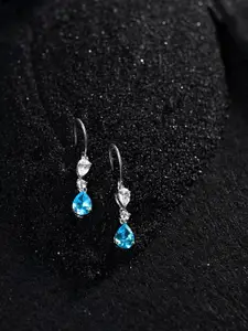 Clara 925 Sterling Silver Rhodium-Plated Contemporary Drop Earrings