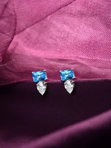 Clara Contemporary Sterling Silver Rhodium-Plated Studs Earrings