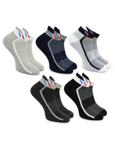 BAESD Men Pack Of 5 Striped Above-Ankle Length Socks