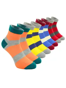 BAESD Men Pack Of 4 Striped Cotton Ankle-Length Socks