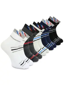 BAESD Men Pack Of 5 Striped Ankle Length Socks