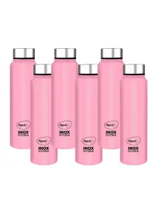 Pigeon Pink 6 Pieces Stainless Steel Light Weight Water Bottles 900 ml Each