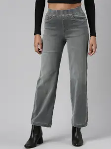 SHOWOFF Women Jean Straight Fit Acid Wash Clean Look Mid-Rise Stretchable Jeans