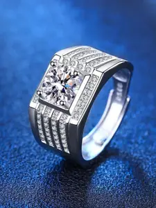 MYKI Men Silver Plated Stainless Steel Finger Ring