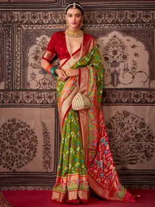 Saree mall Ethnic Motifs Printed Zari Patola Sarees