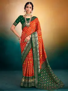 Saree mall Ethnic Motifs Printed Patola Sarees