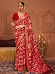 Saree mall Ethnic Motifs Printed Zari Ikat Saree