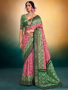 Saree mall Ethnic Motifs Printed Zari Patola Sarees