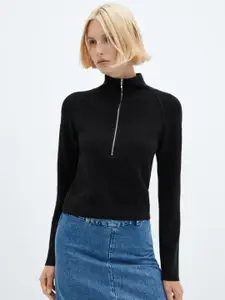 MANGO Women Half Zipper Pullover
