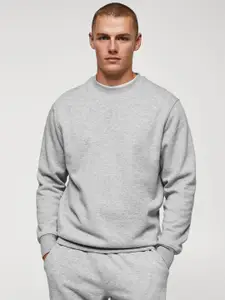 MANGO MAN Round Neck Regular Fit Pullover Sweatshirt