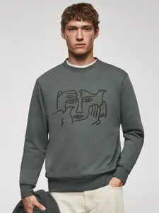 MANGO MAN Conversational Printed Regular Fit Pullover Sweatshirt