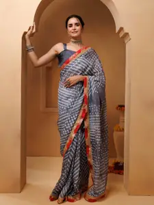 Geroo Jaipur Bandhani Printed Ready to Wear Saree