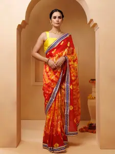 Geroo Jaipur Bandhani Printed Ready to Wear Saree