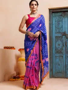 Geroo Jaipur Bandhani Printed Ready to Wear Saree