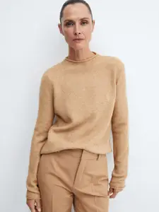 MANGO Solid High Neck Pullover