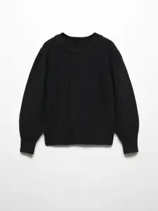 Mango Kids Girls Cable Knit Round-Neck Pullover