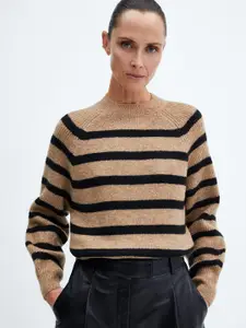 MANGO Raglan Sleeves Striped Pullover