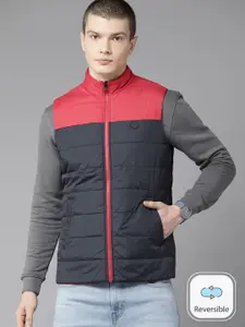 Van Heusen Mock Collar Sleeveless Slim Fit Reversible Padded Jacket