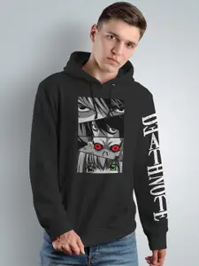 Crazymonk Death Note Eyes Printed Anime Hooded Cotton Pullover