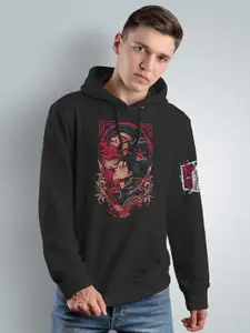Crazymonk Eren Yeager X Freedom Printed Anime Hooded Cotton Pullover