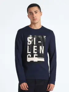 Flying Machine Typographic Printed Pure Cotton Sweatshirt