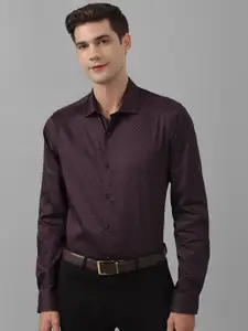 Allen Solly Micro Printed Spread Collar Long Sleeve Slim Fit Cotton Formal Shirt