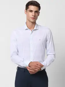 Peter England Slim Fit Horizontal Stripes Cotton Casual Shirt