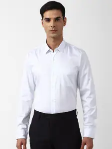 Peter England Slim Fit Micro Or Ditsy Printed Pure Cotton Formal Shirt