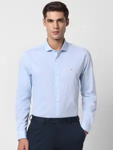 Peter England Slim Fit Micro Checked Spread Collar Long Sleeves Casual Shirt