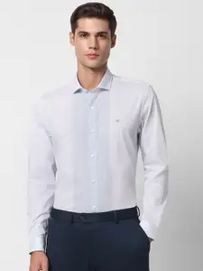 Peter England Slim Fit Striped Spread Collar Cotton Casual Shirt